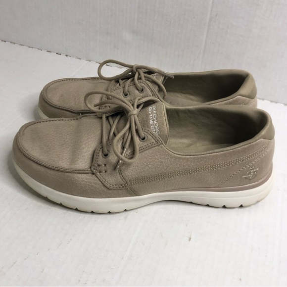 Skechers Loafers Womens Size 9.5 On the Go Flex Boat Shoe Tan Natural Shoes - Picture 1 of 13